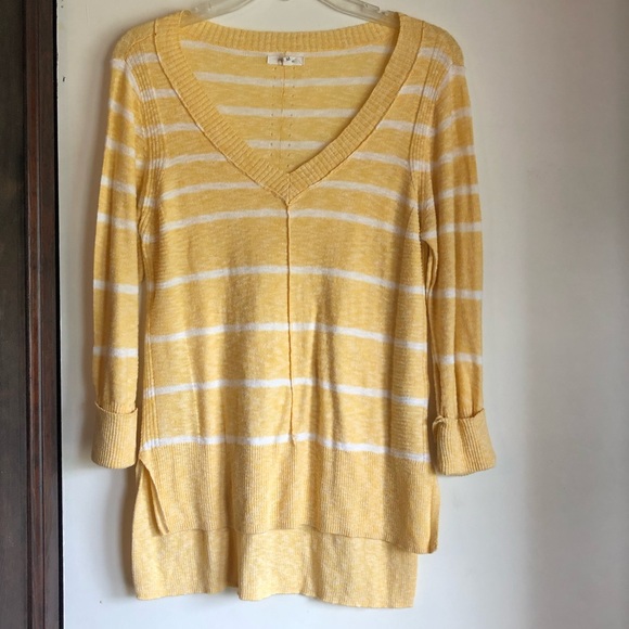 Maurices Tops - Light yellow and white striped top.